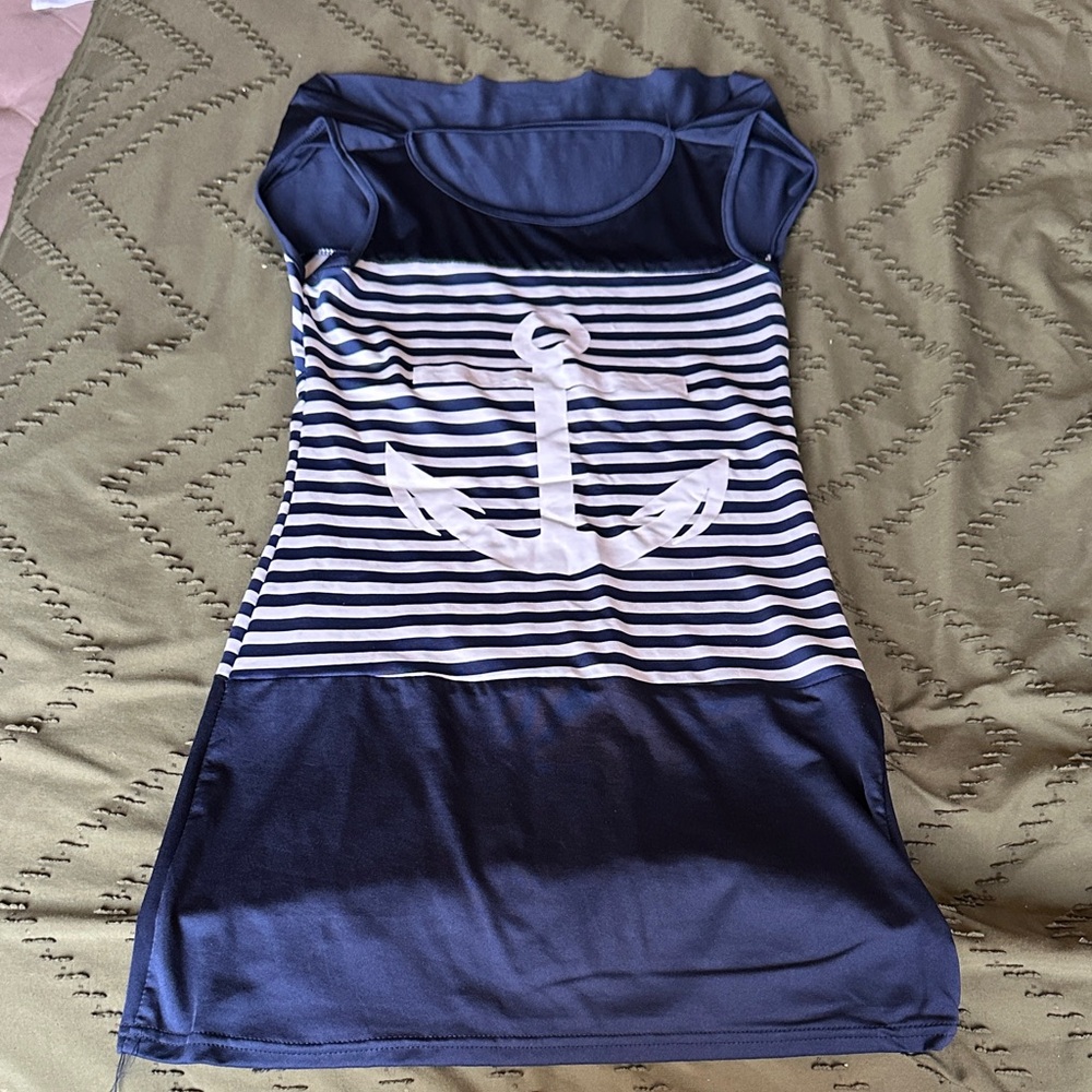 Nautical Navy Striped Mini Dress